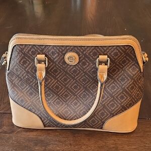 Liz Claiborne Patterned Brown Satchel